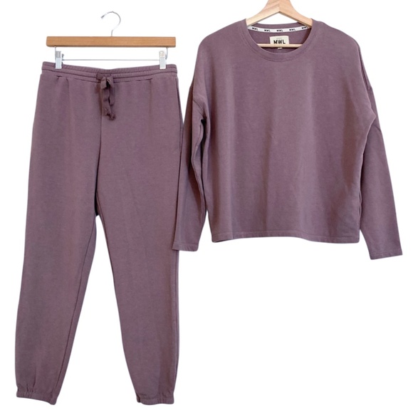 MADEWELL MWL Petite Superbrushed Easygoing Jogger Pants in Fig Purple - Picture 8 of 10
